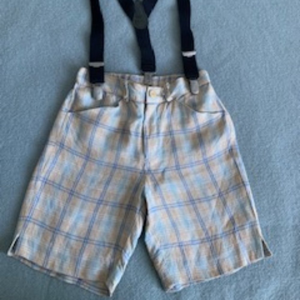 Linen shorts & suspenders, made in Italy